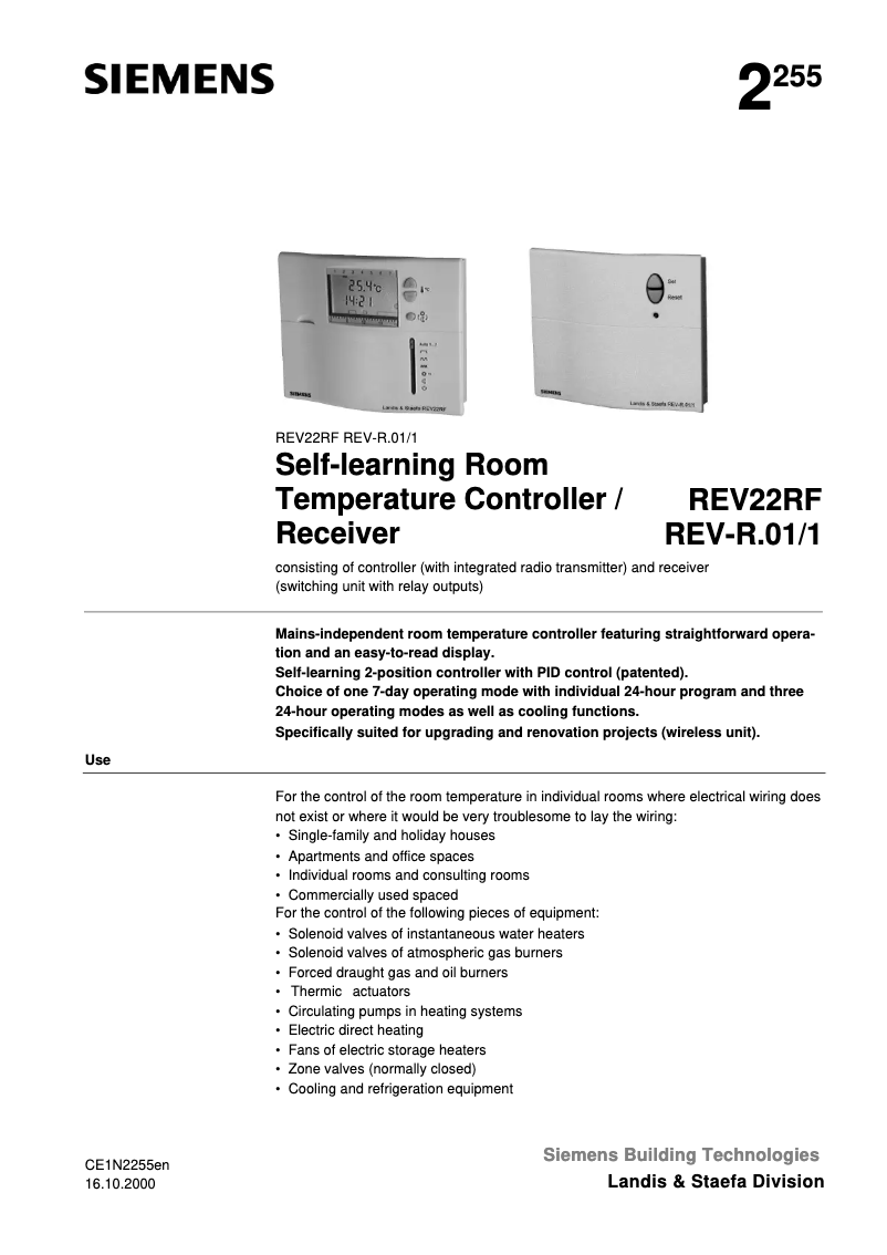 Página 1 del manual Manual de usuario Siemens REV-R.01-1