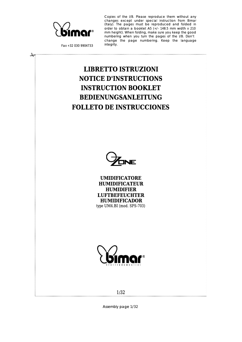 Imagen de la primera página del manual del dispositivo UM4.BI