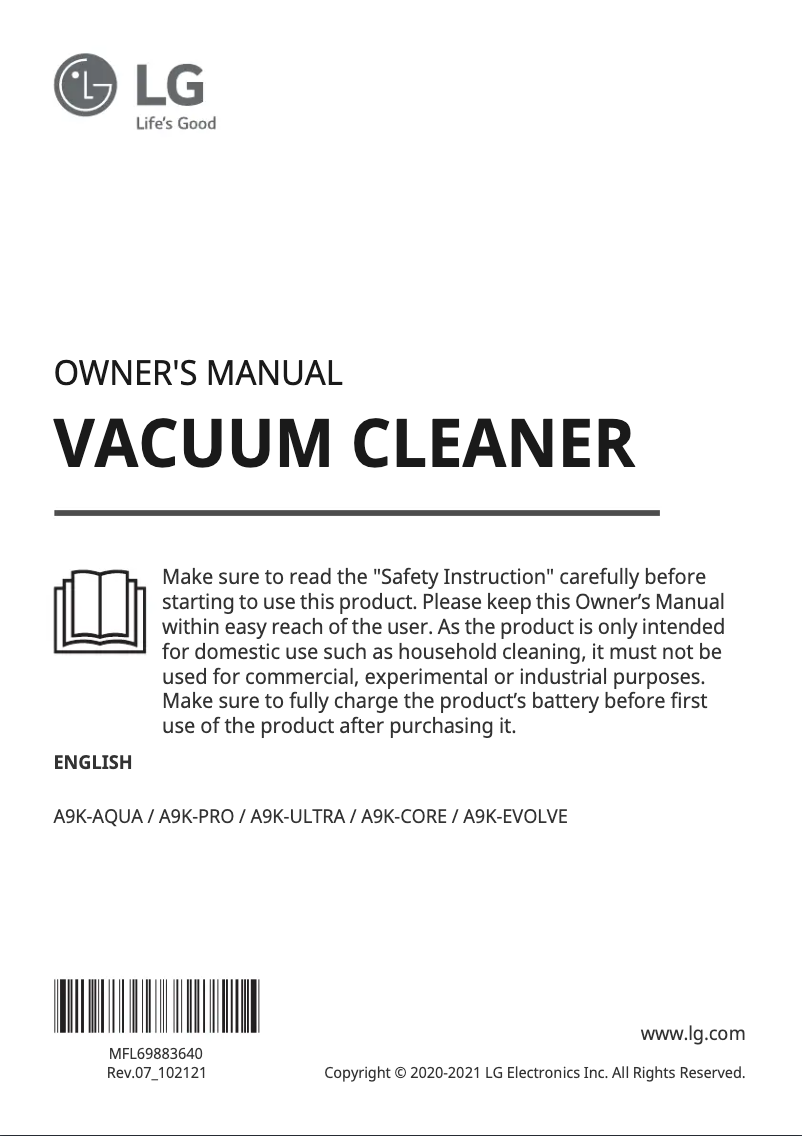 Página 1 del manual Manual de usuario LG CordZero A9K-ULTRA