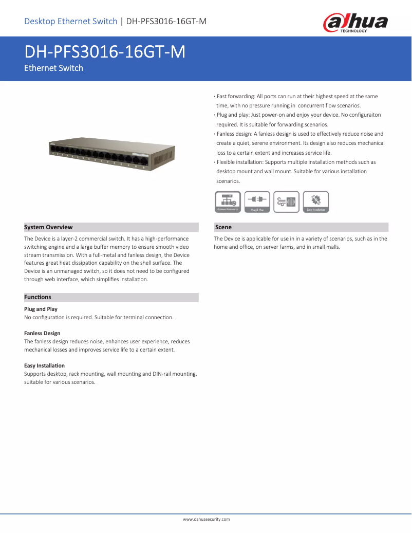 Imagen de la primera página del manual del dispositivo PFS3016-16GT-M