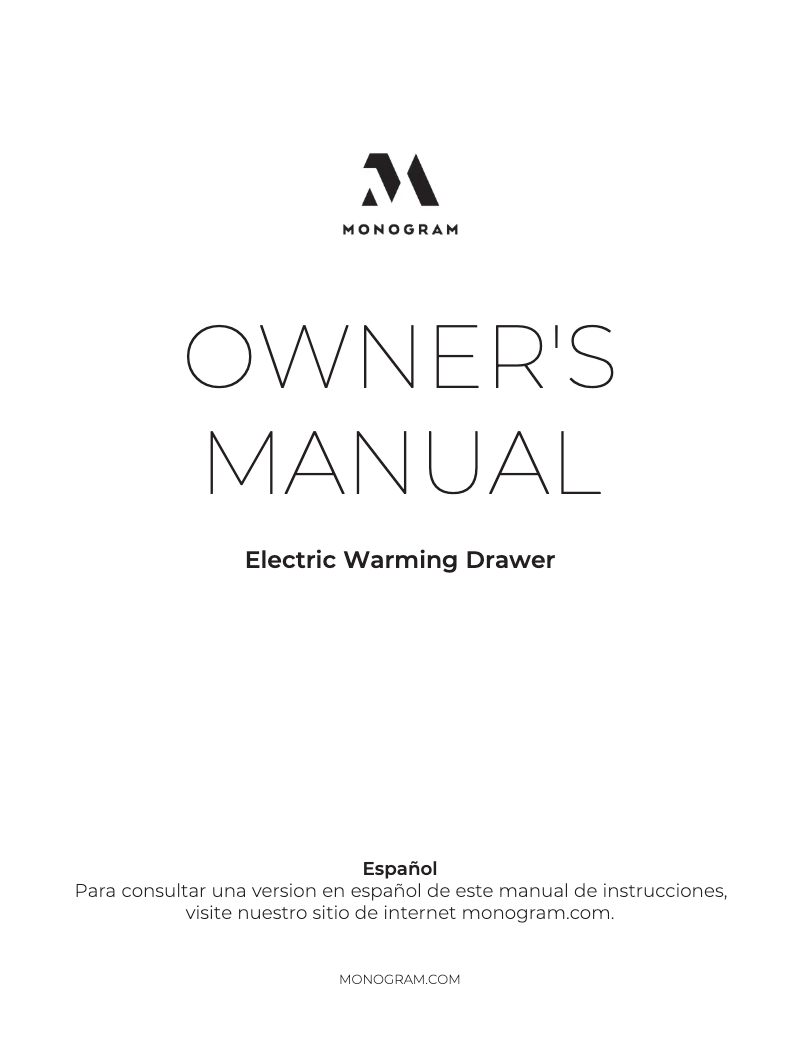 Página nº 1 - Manual de uso y mantenimiento Monogram ZTW900SSNSS