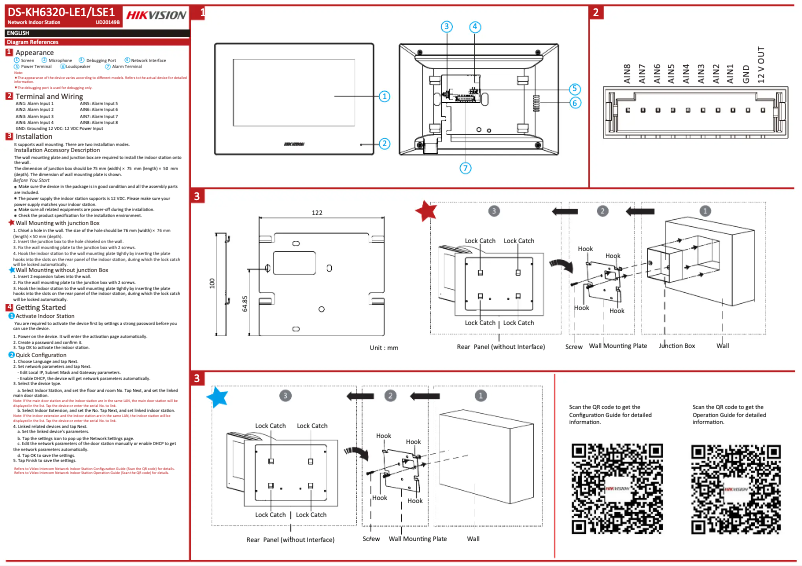 Página nº 1 - Guía de inicio rápido Hikvision DS-KH6320-LE1