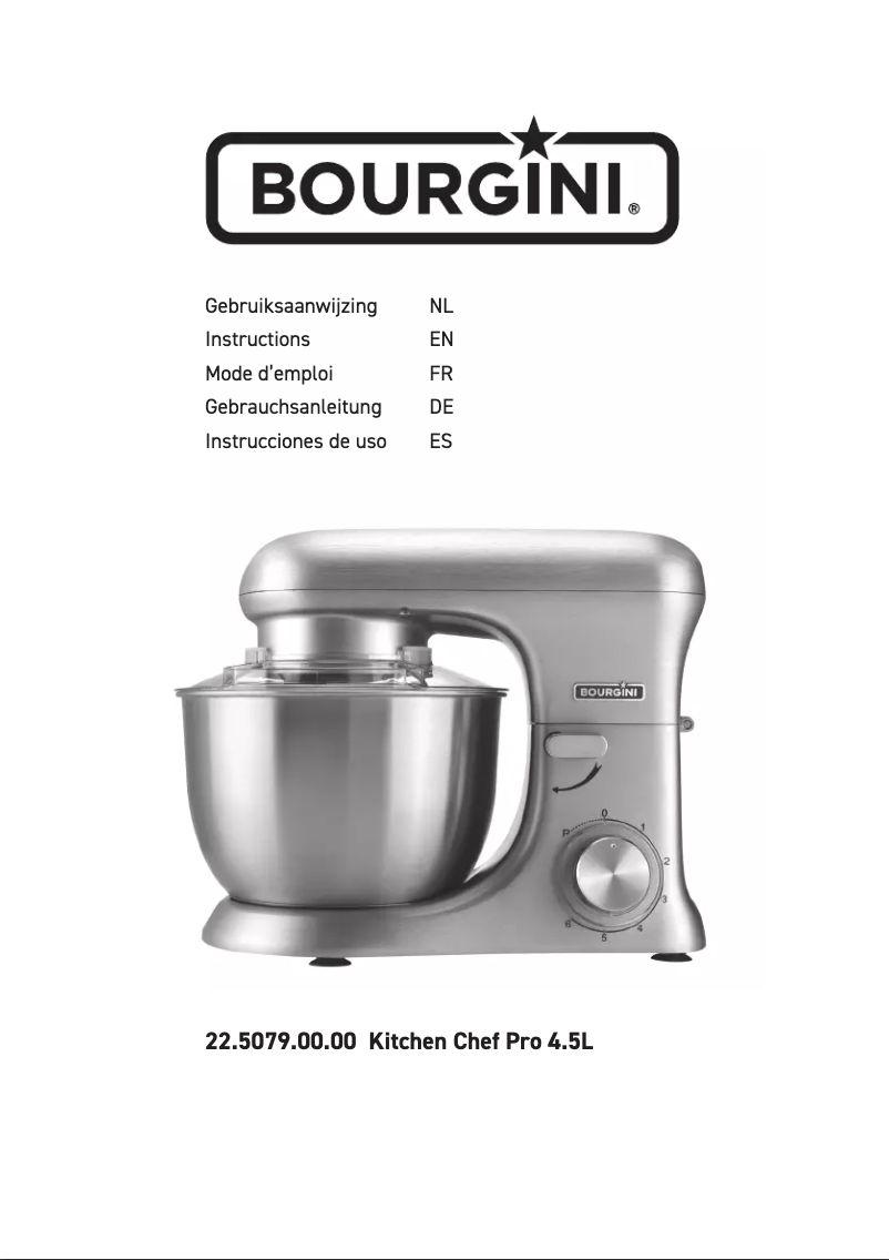 Página 1 del manual Manual de usuario Bourgini Kitchen Chef Pro 22.5079.00.00