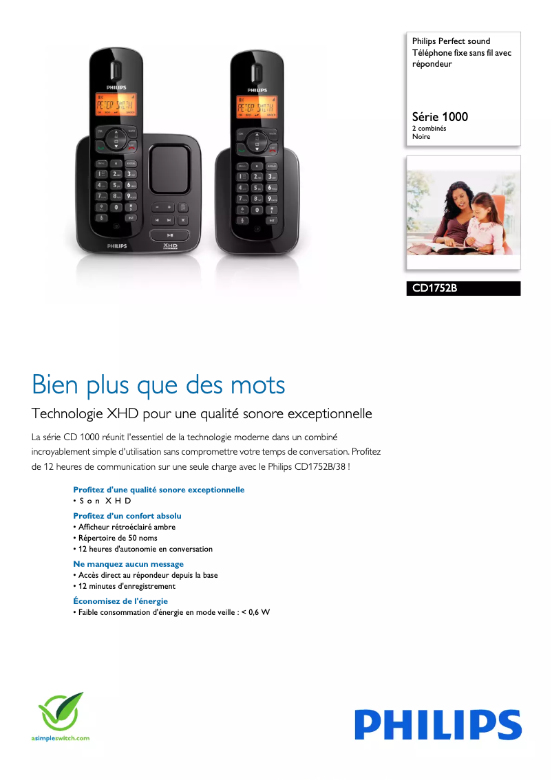 Imagen de la primera página del manual del dispositivo Perfect sound CD1752B