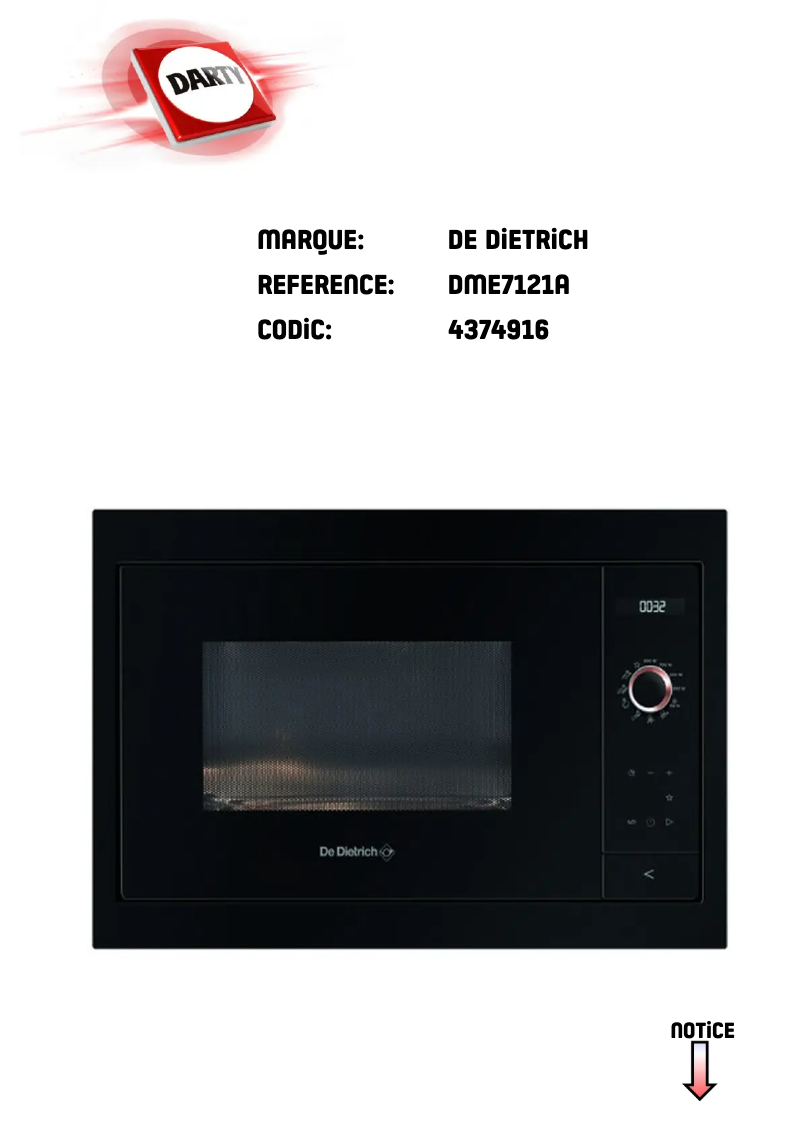 Imagen de la primera página del manual del dispositivo DME7121A