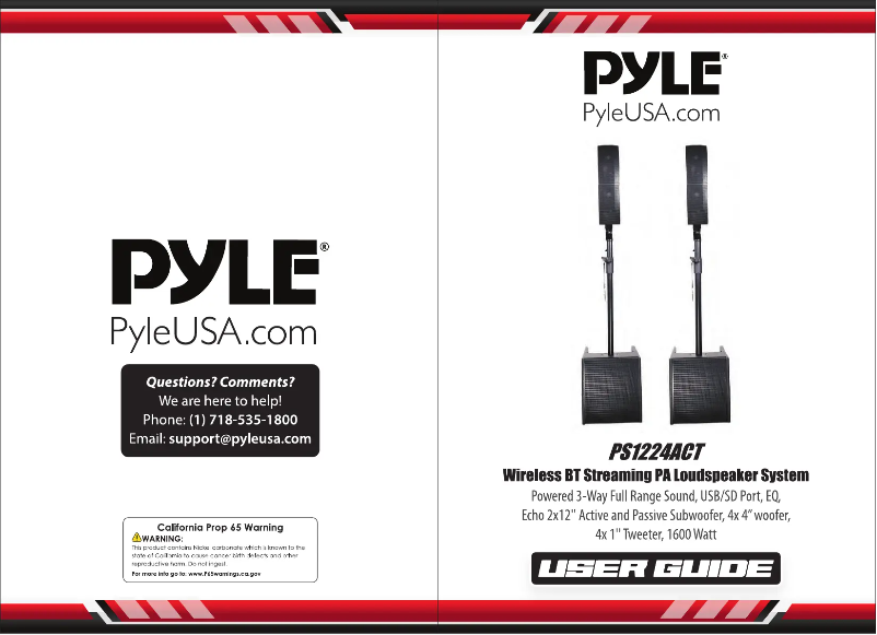 Página nº 1 - Manual de usuario Pyle PS1224ACT