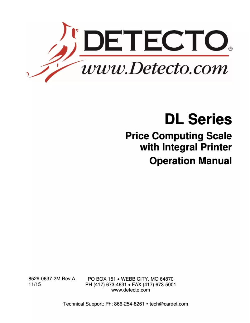 Página 1 del manual Manual de usuario Cardinal Detecto DL1030