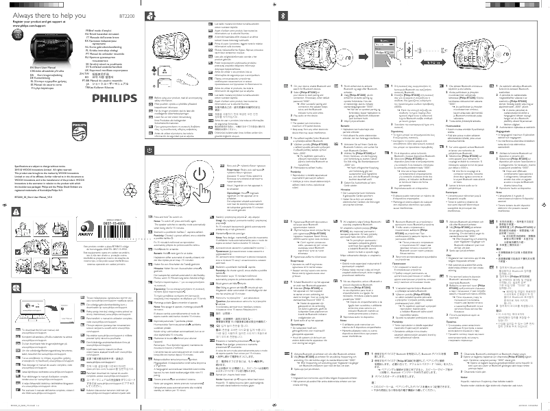 Página 1 del manual Guía de inicio rápido Philips BT2200B