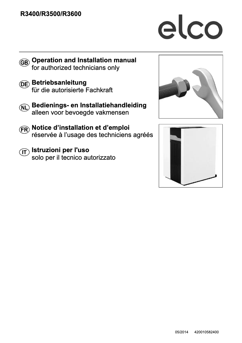 Imagen de la primera página del manual del dispositivo R3500