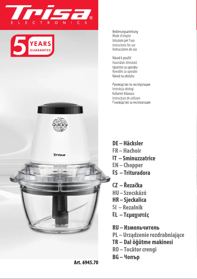 Página nº 1 - Manual de usuario Trisa Quicky 6945.70