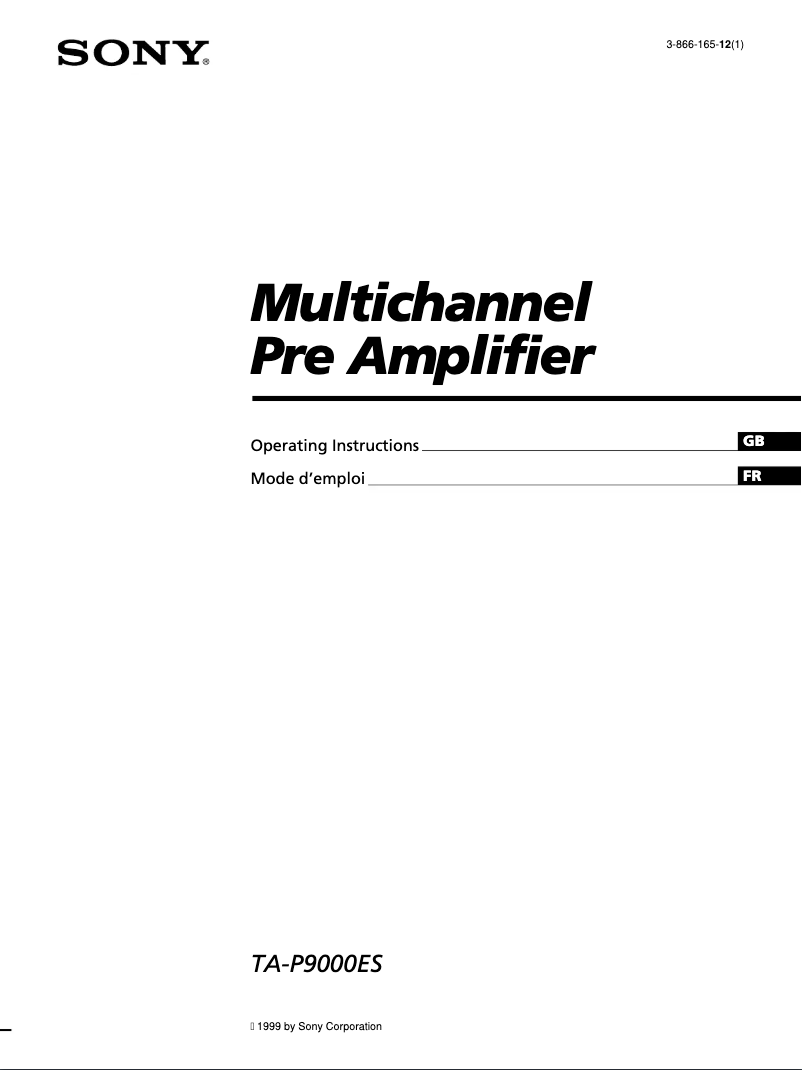 Imagen de la primera página del manual del dispositivo TA-P9000ES
