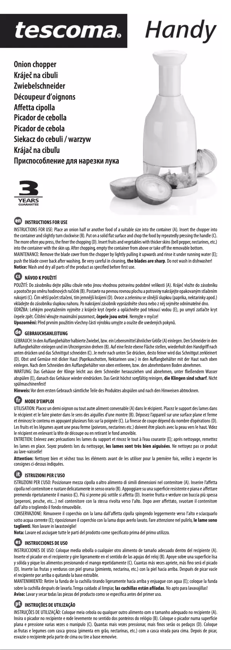 Página nº 1 - Manual de usuario Tescoma Handy 643555