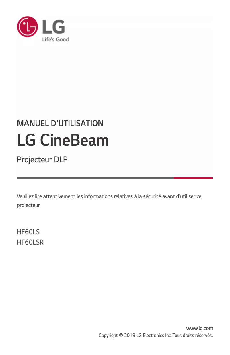 Página nº 1 - Manual de usuario LG CineBeam HF60LSR
