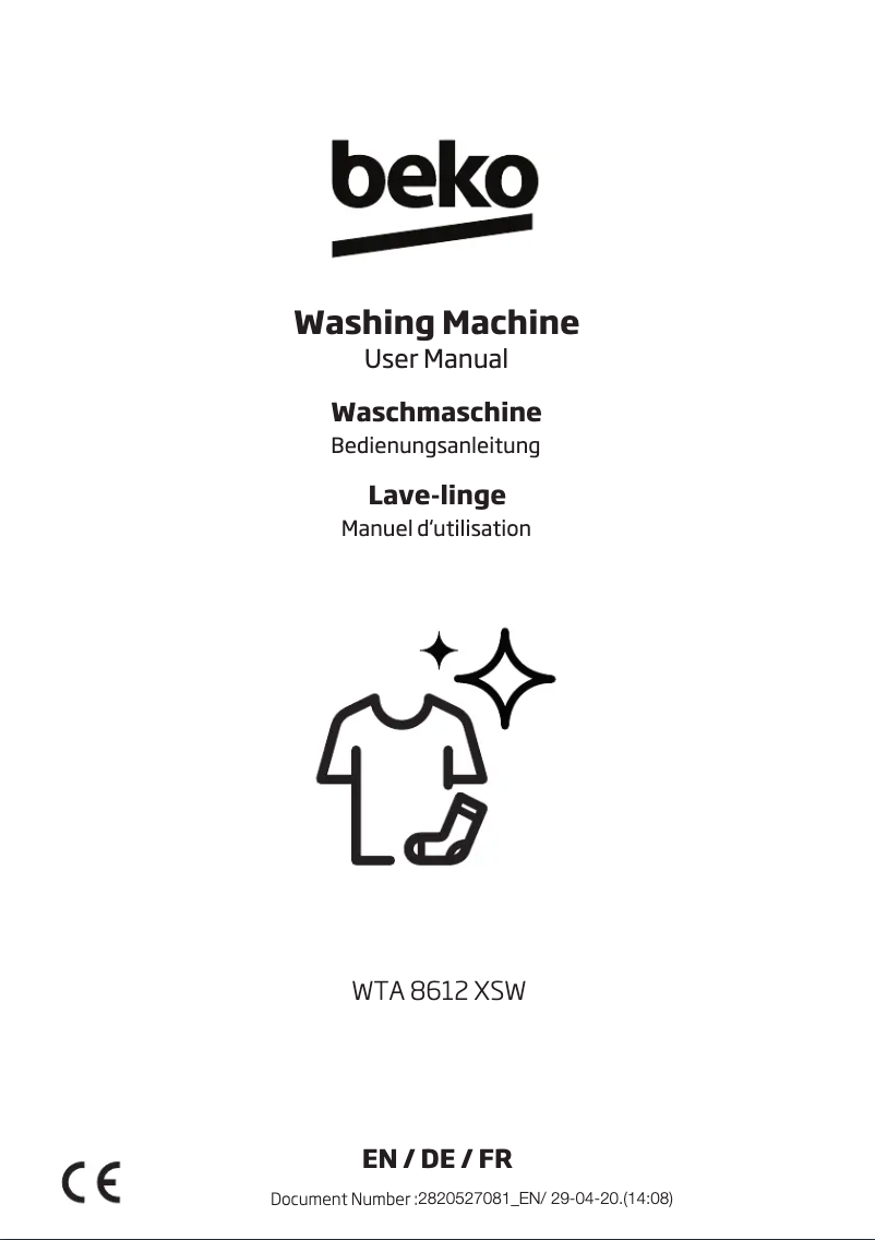 Página 1 del manual Manual de usuario Beko WTA 8612 XSW