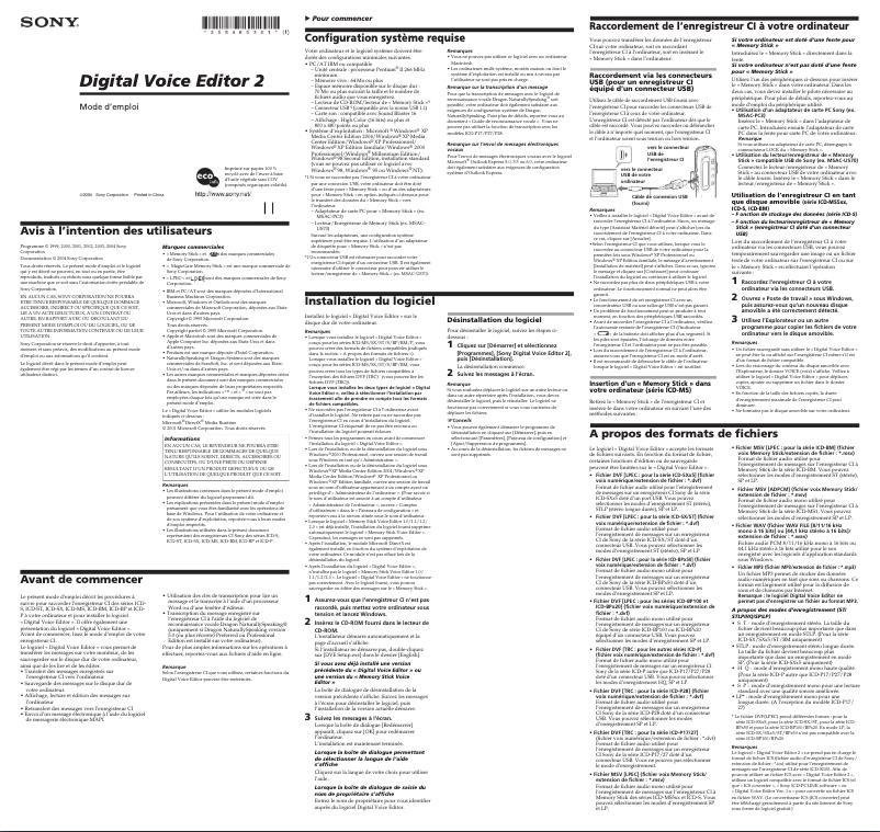 Página 1 del manual Manual de usuario Sony ICD-P210