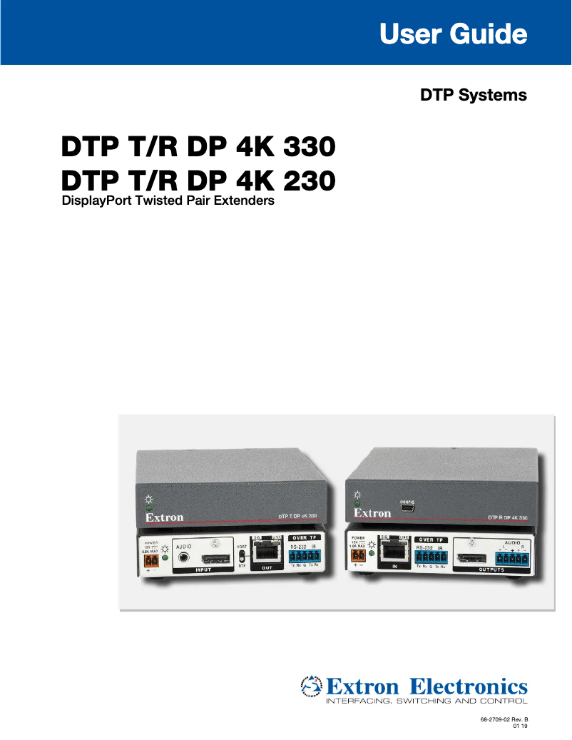Página 1 del manual Manual de usuario Extron DTP R DP 4K 230