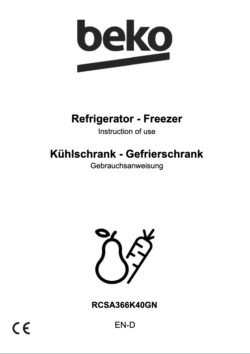 Página 1 del manual Manual de usuario Beko RCSA366K40GN