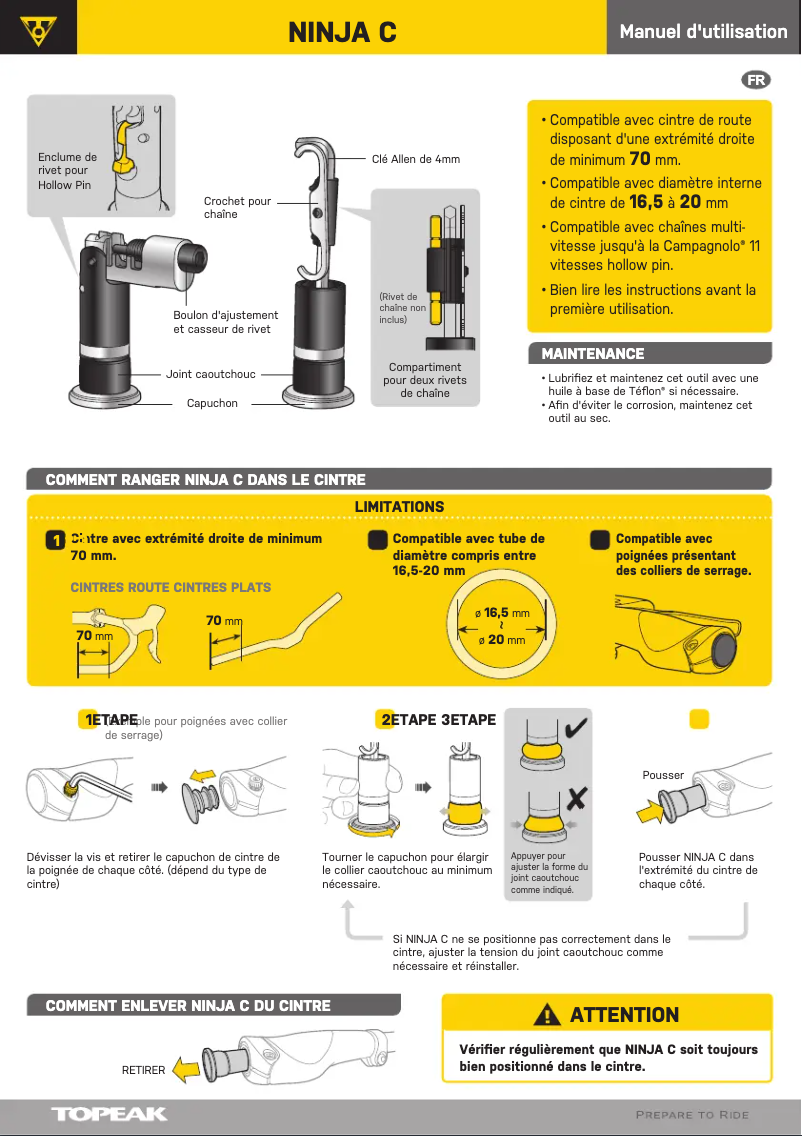 Página 1 del manual Manual de usuario Topeak Ninja C