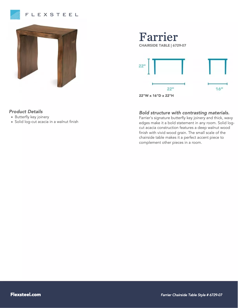 Página 1 del manual Manual de usuario Flexsteel Farrier 6729-07