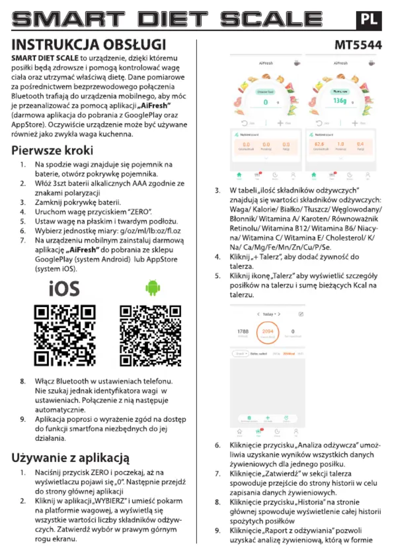 Imagen de la primera página del manual del dispositivo MT5544