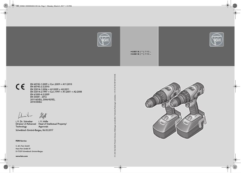 Imagen de la primera página del manual del dispositivo ABS 18 QC