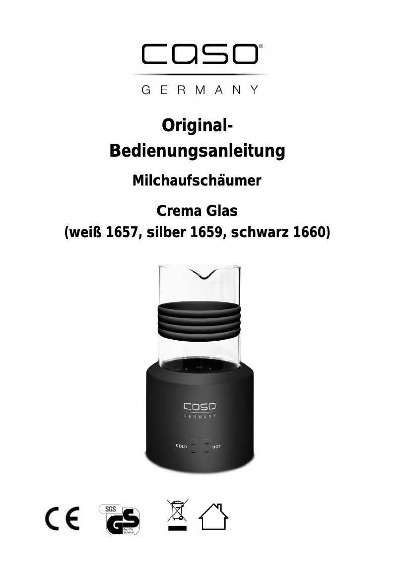 Imagen de la primera página del manual del dispositivo Crema Glas 1657