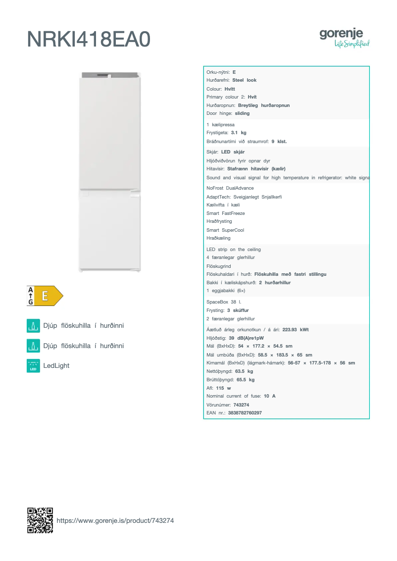 Página 1 del manual Manual de usuario Gorenje NRKI418EA0
