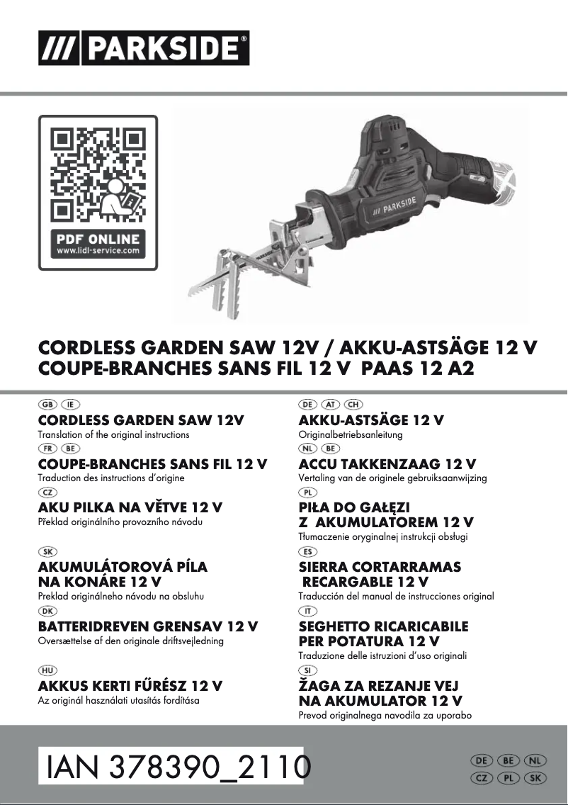 Página nº 1 - Manual de usuario Parkside PAAS 12 A2