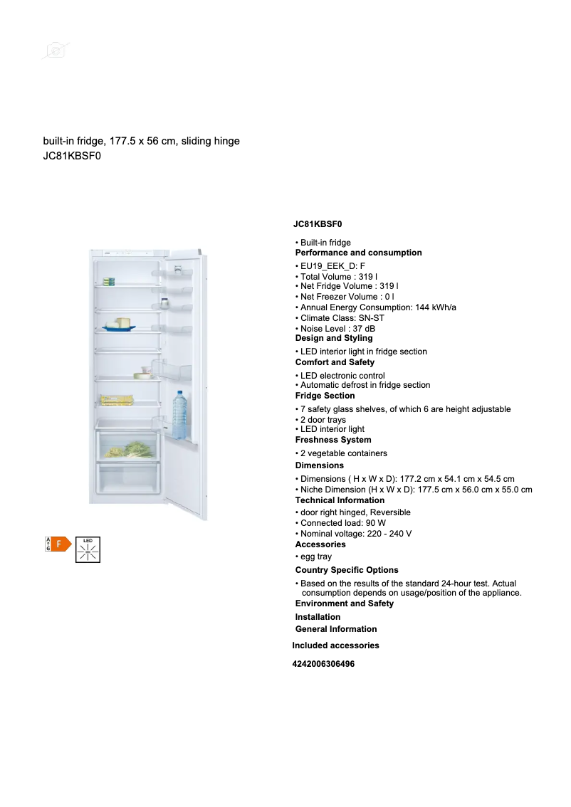 Imagen de la primera página del manual del dispositivo JC81KBSF0