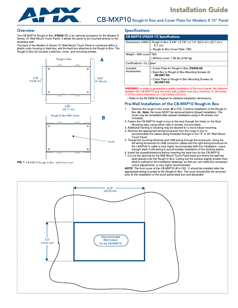 Imagen de la primera página del manual del dispositivo CB-MXP10