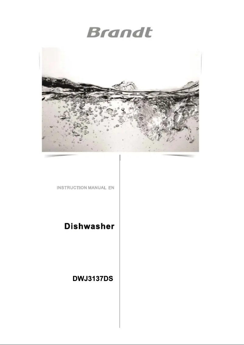 Imagen de la primera página del manual del dispositivo DWJ3137DS