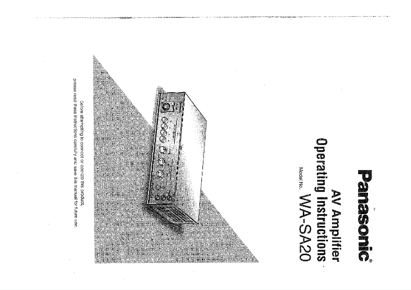 Imagen de la primera página del manual del dispositivo WASA20NH