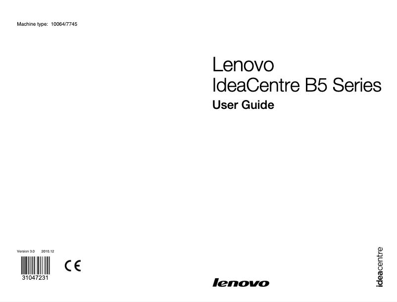 Página nº 1 - Manual de usuario Lenovo IdeaCentre B5