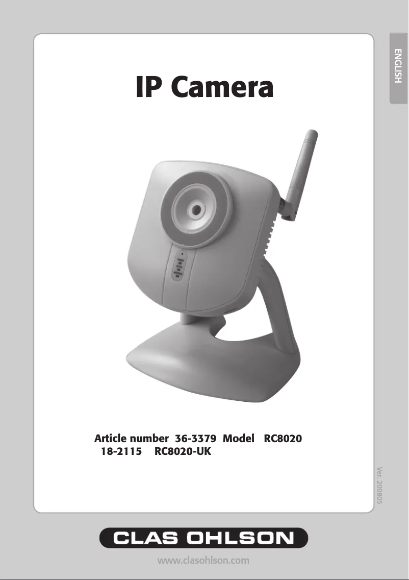 Imagen de la primera página del manual del dispositivo RC8020