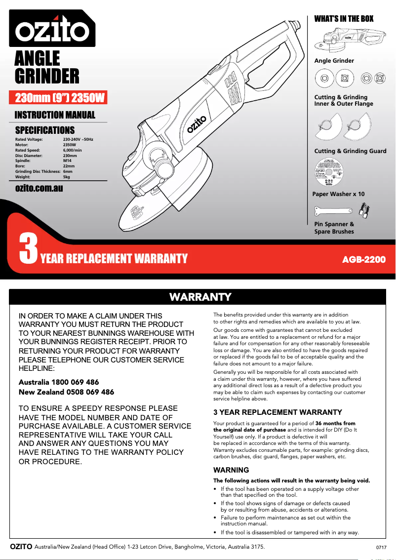 Imagen de la primera página del manual del dispositivo AGB-2200