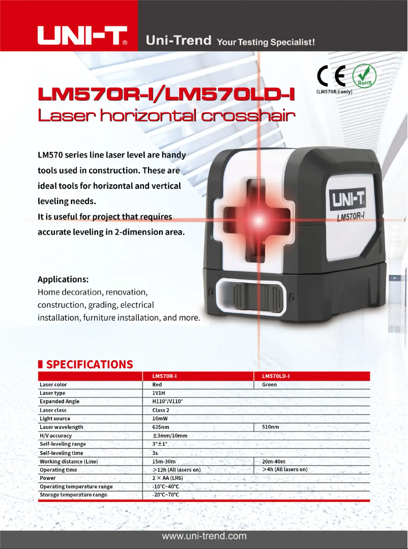 Página 1 del manual Ficha técnica Uni-T LM570LD-I