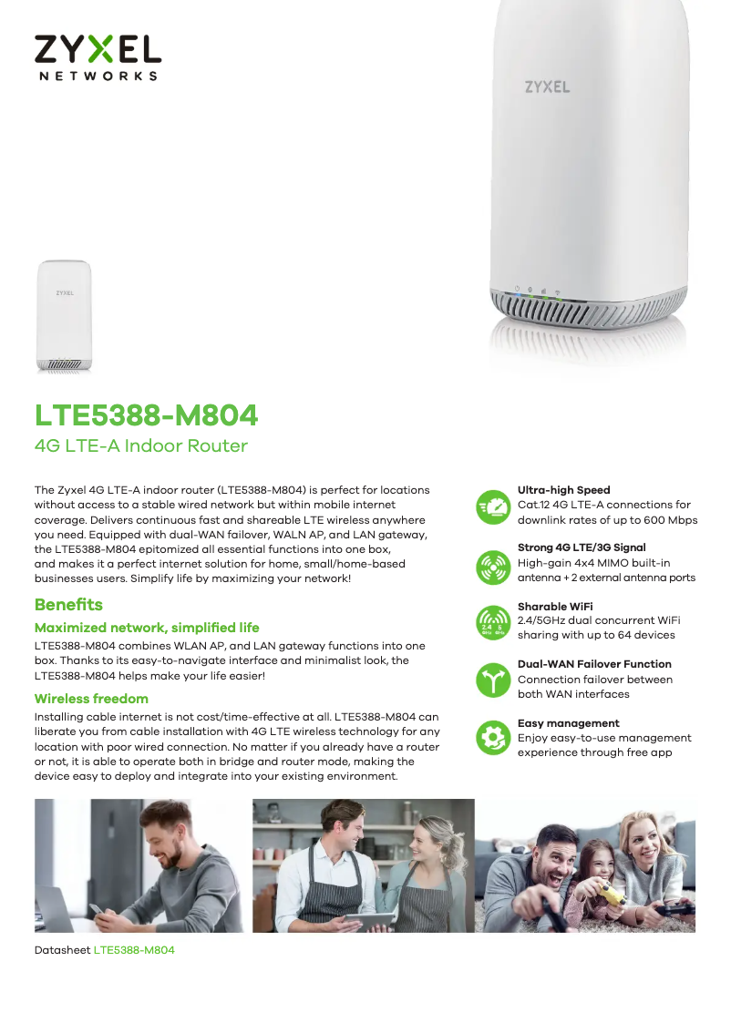 Imagen de la primera página del manual del dispositivo LTE5388-M804