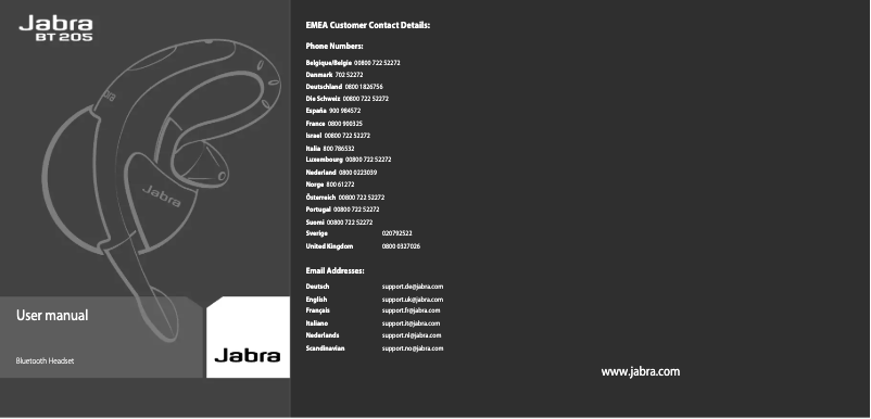 Imagen de la primera página del manual del dispositivo BT205