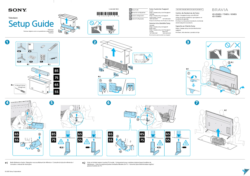 Página nº 1 - Guía de instalación Sony KD-65X85J