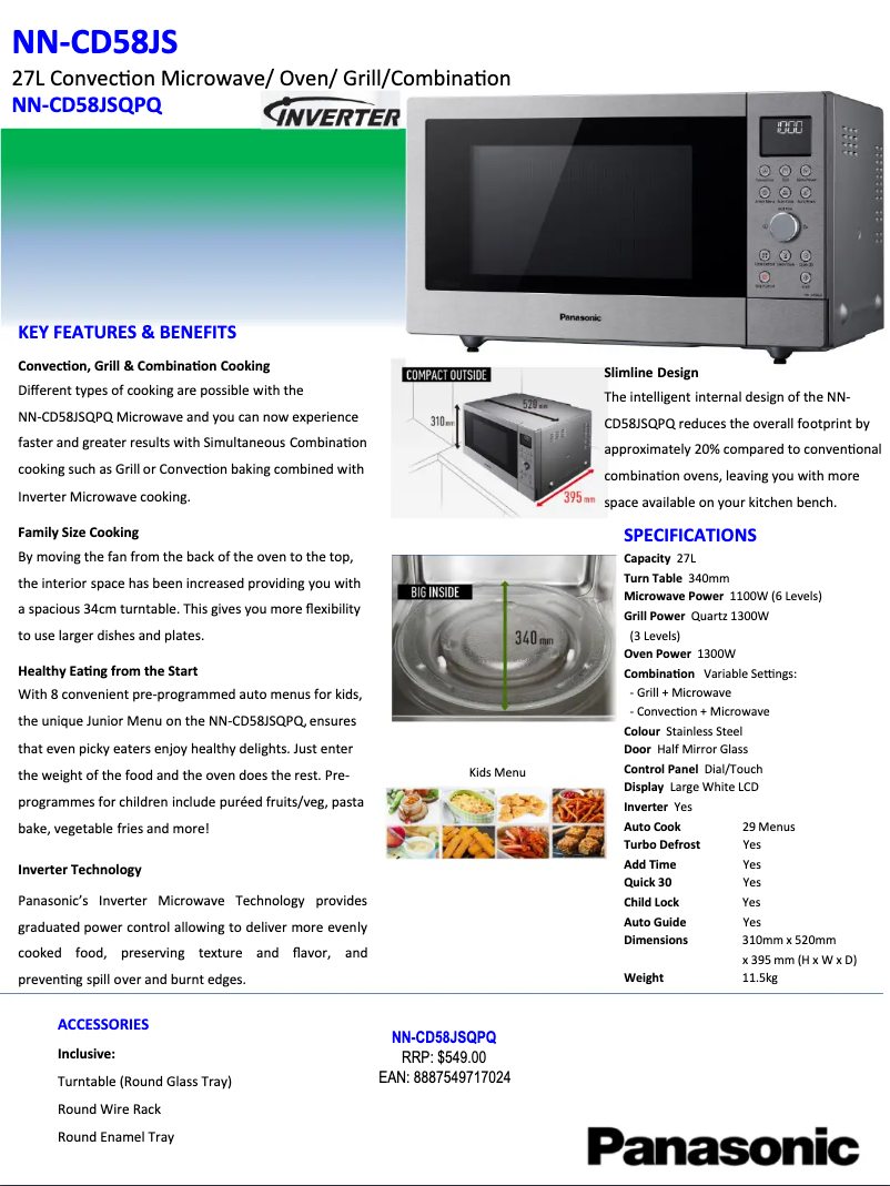 Imagen de la primera página del manual del dispositivo NN-CD58JS