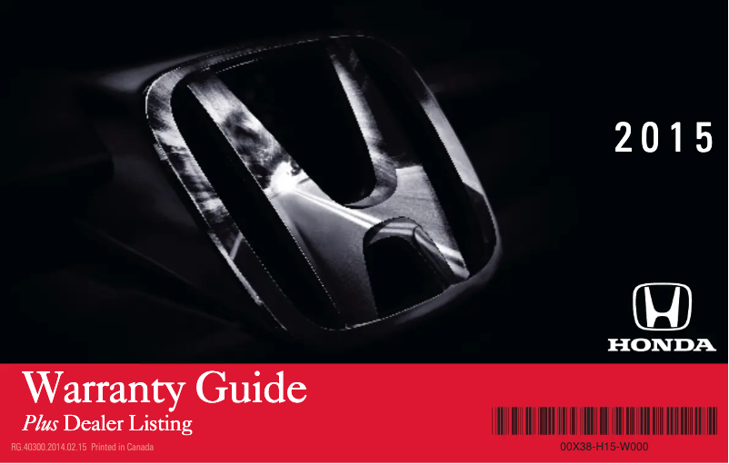 Imagen de la primera página del manual del dispositivo Civic (2015)