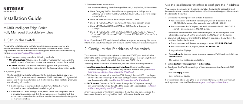 Imagen de la primera página del manual del dispositivo M4300-8X8F