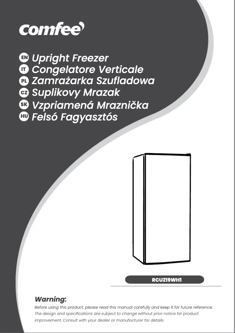 Imagen de la primera página del manual del dispositivo RCU219WH1