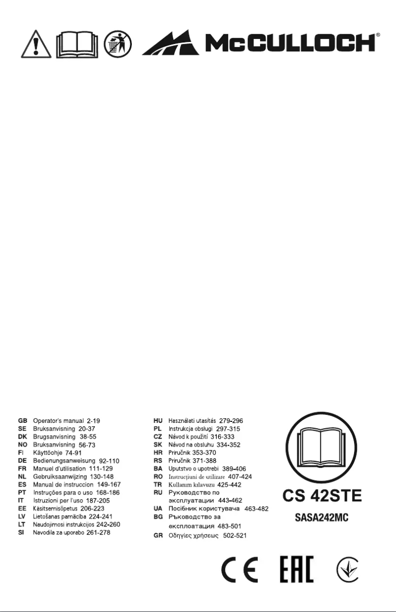Página 1 del manual Manual de usuario McCulloch CS 42STE
