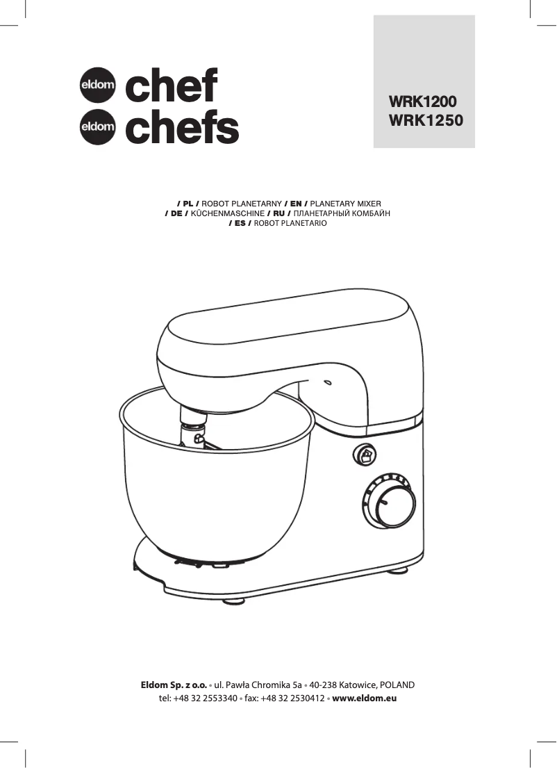 Imagen de la primera página del manual del dispositivo Chef WRK1250