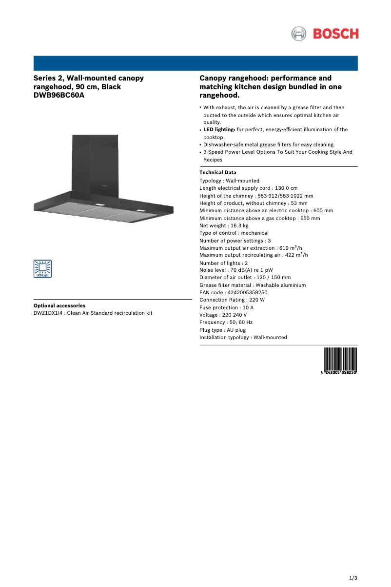 Imagen de la primera página del manual del dispositivo DWB96BC60A
