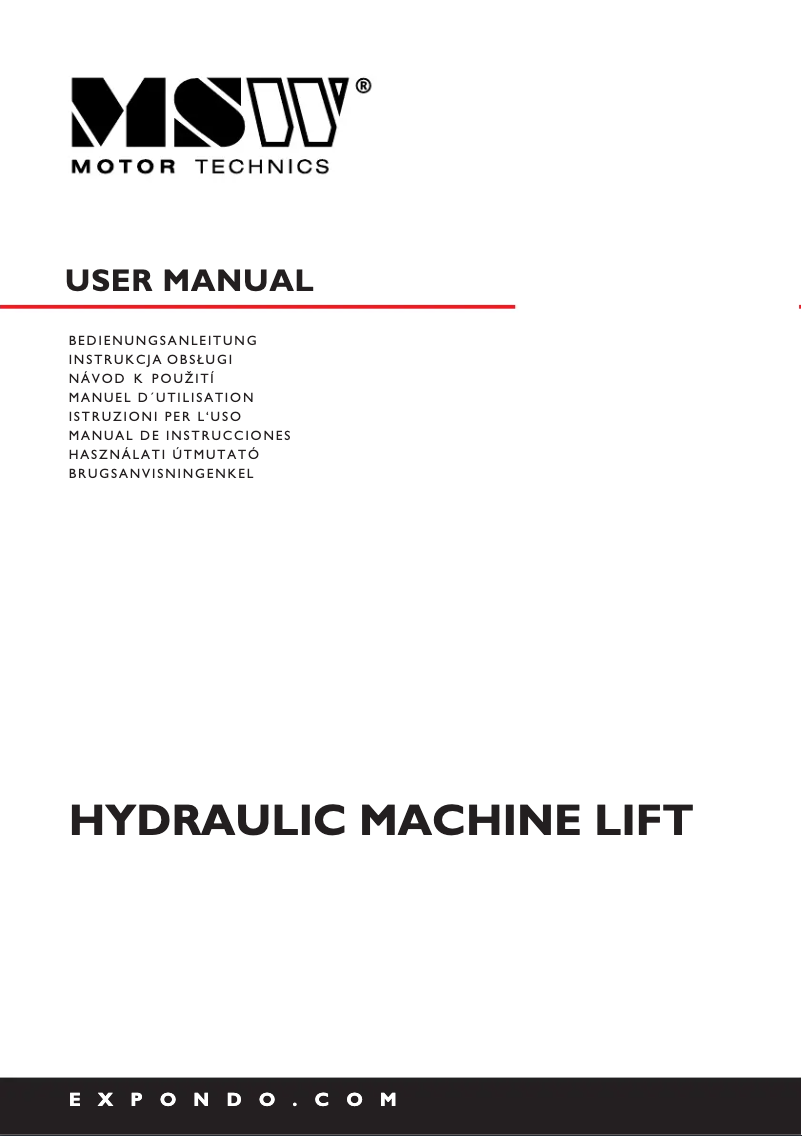 Página 1 del manual Manual de usuario MSW MSW-HML-100
