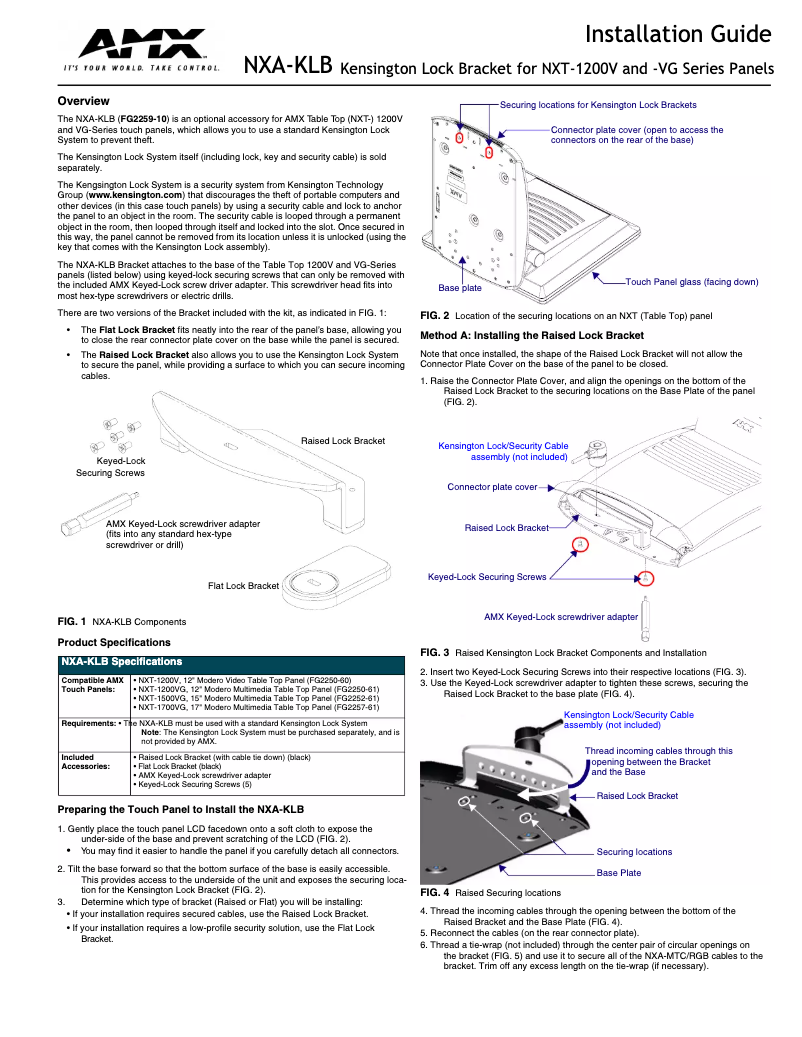 Página 1 del manual Manual de usuario AMX NXA-KLB