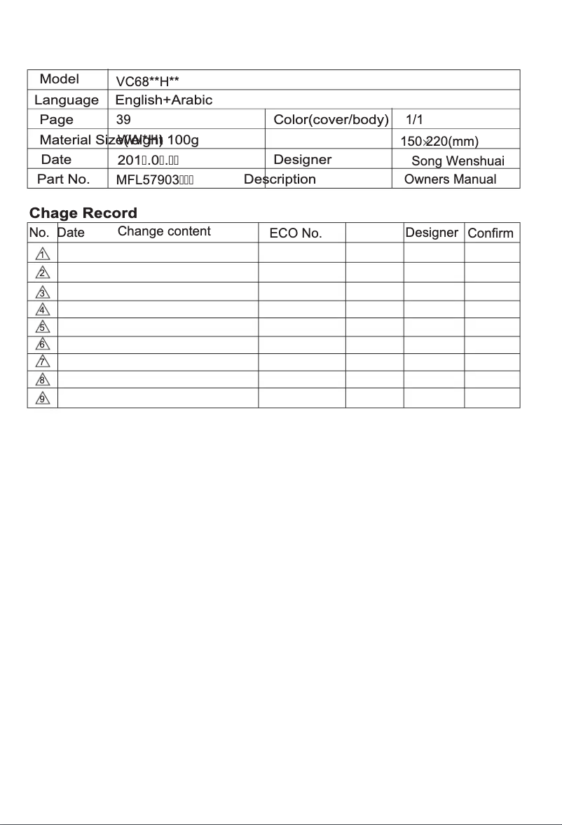 Imagen de la primera página del manual del dispositivo VC6820NHT
