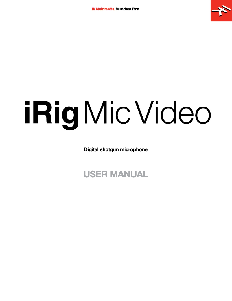 Imagen de la primera página del manual del dispositivo iRig Mic Video